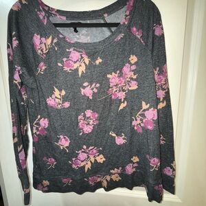 Nollie Gray and Pink Floral Long Sleeve Top